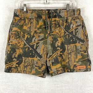 Monet Skateboards Shorts Mens M Brown Camo Drawstring Pull On Fleece Skate Surf